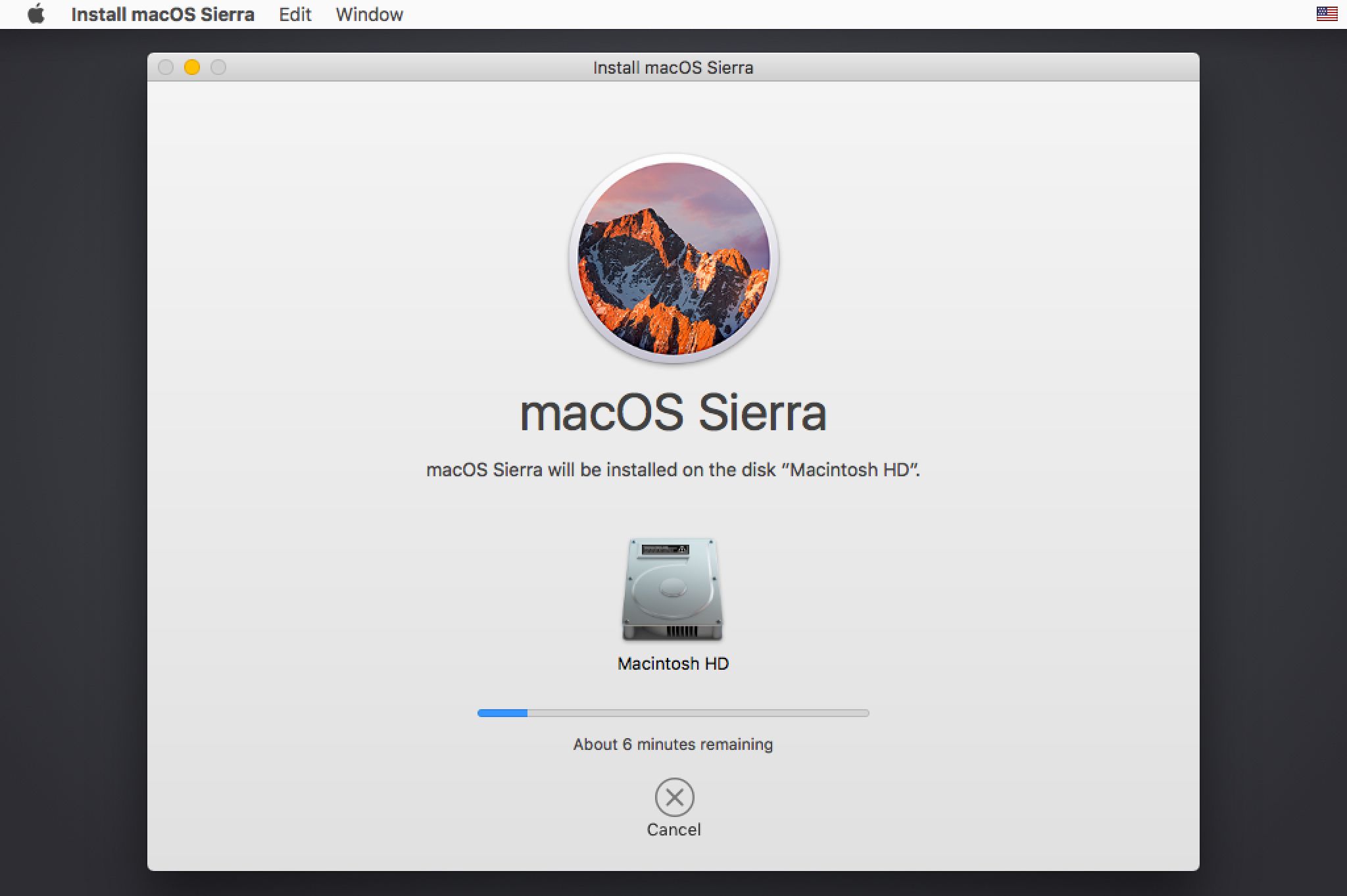 getting error when trying to install sierra for mac